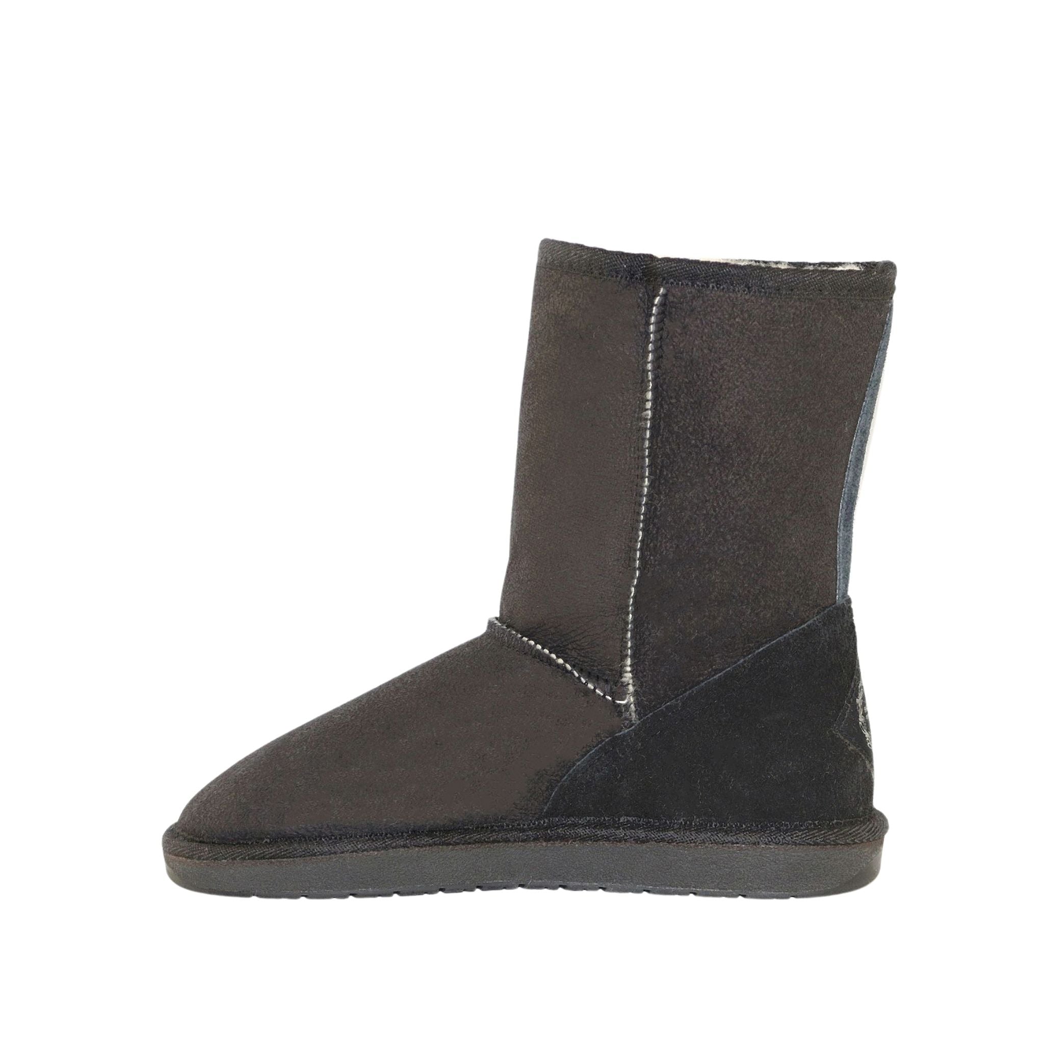 Sheepskins Downunder Premium Short Black Side Inner Womens Australian Made Sheepskin UGG Boot