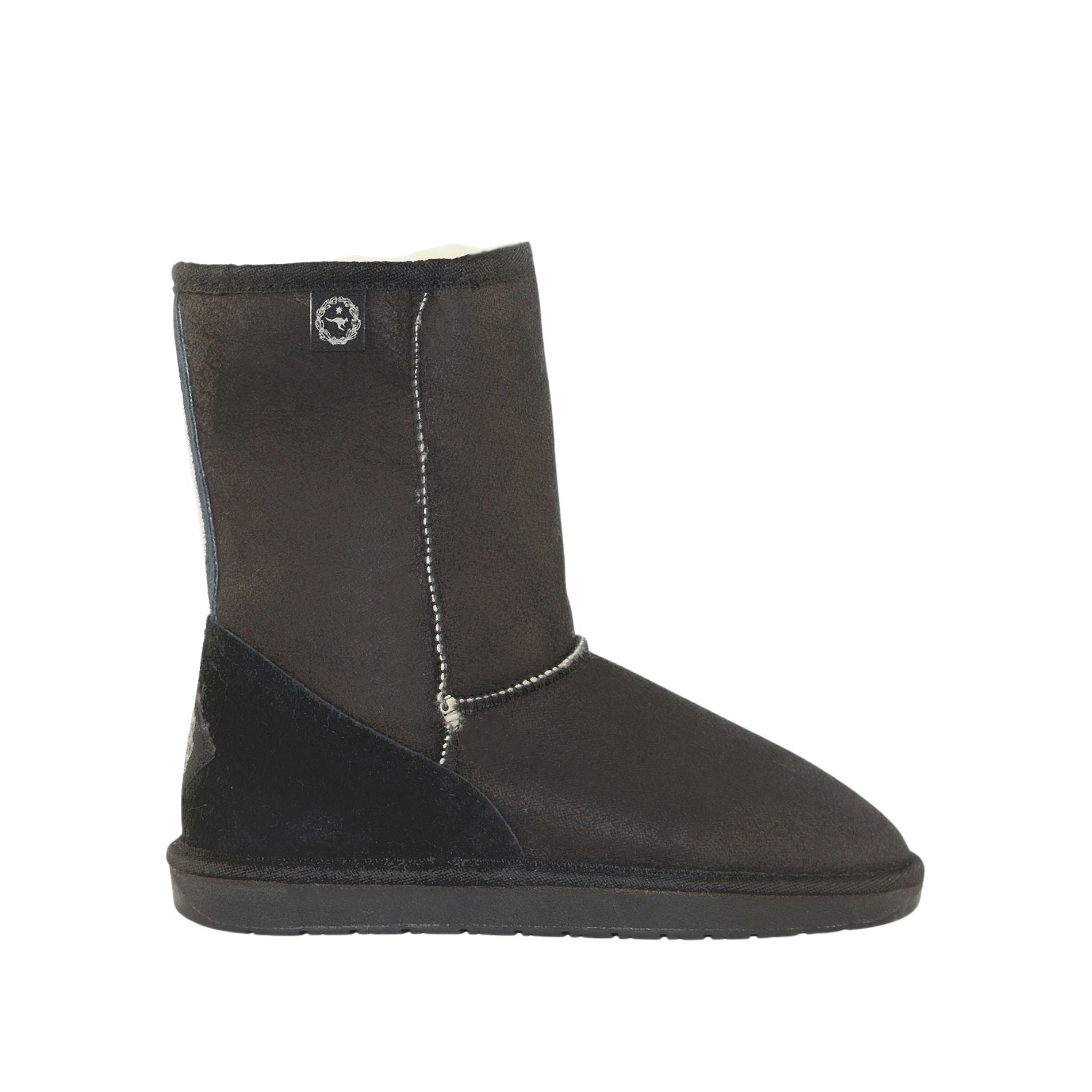 Sheepskins Downunder Premium Short Black Side Mens Australian Made Sheepskin UGG Boot