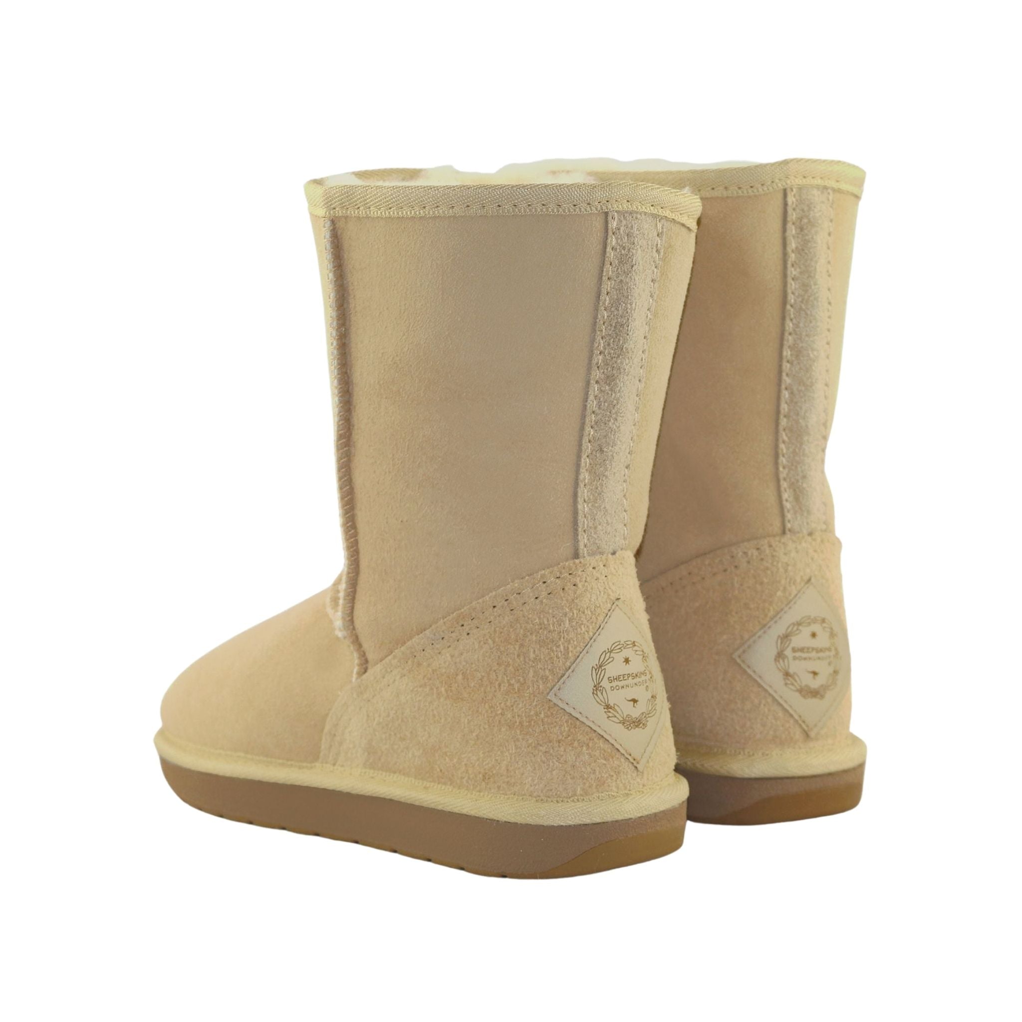 Sheepskins Downunder Premium Short Sand Pairs Back Womens Australian Made Sheepskin UGG Boot
